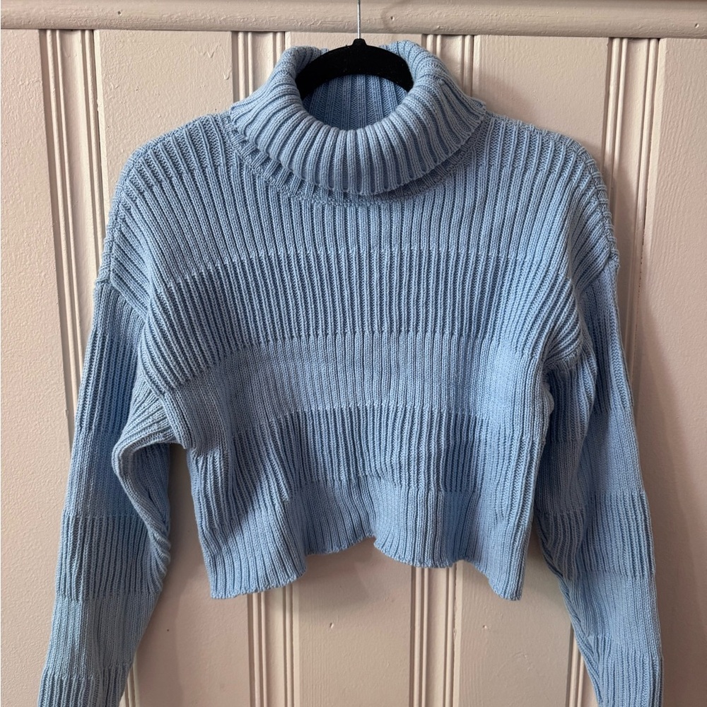 LA Hearts Blue Chunky Knit Turtleneck Sweater